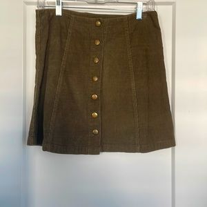 Never Worn Brown Corduroy Skirt with Snaps